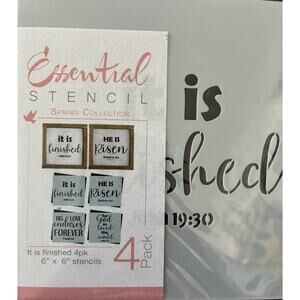 Essential Stencil Reuseable 4 Pk It Is Finished Mini Set Flexible Wshble Strong